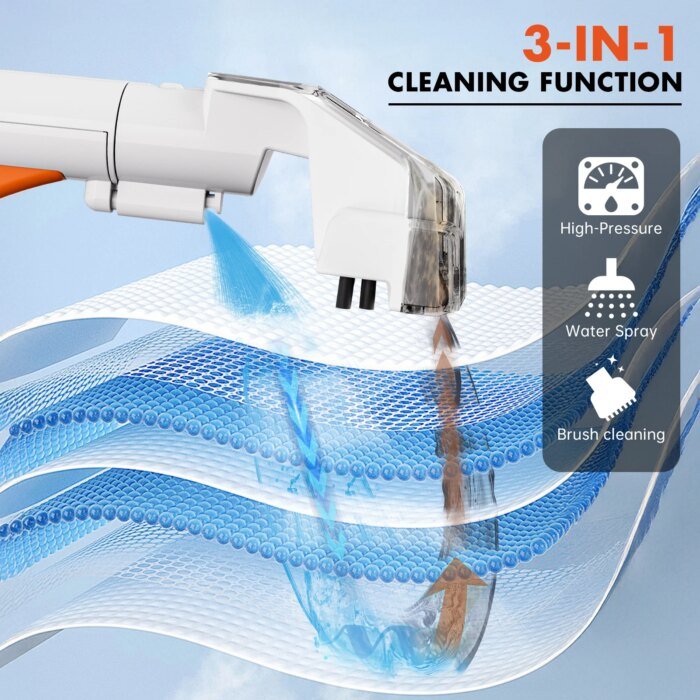 Omeser W07 Handheld Carpet Cleaner 600W 15Kpa Corded Spot Clean Machine Wet Fabric Carpet Sofa Cleaning Pet Portable Car - Image 4