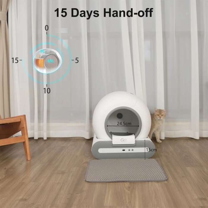 Doel  Automatic Cat Litter Box Self Cleaning With App Control &Amp; Cat Litter Mat Smart Cat Toilet For Multiple Large Cats - Image 6