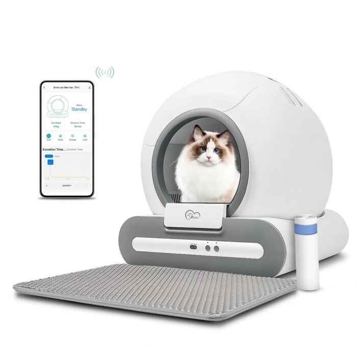 Doel  Automatic Cat Litter Box Self Cleaning With App Control &Amp;Amp; Cat Litter Mat Smart Cat Toilet For Multiple Large Cats - Image 1