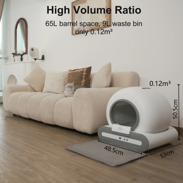 Doel  Automatic Cat Litter Box Self Cleaning With App Control &Amp; Cat Litter Mat Smart Cat Toilet For Multiple Large Cats - Image 4