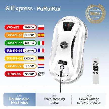PuRuiKai Ultra thin Robot vacuum cleaner window cleaning robot window electric glass limpiacristales remote control for home