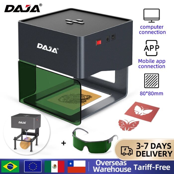 Daja Dj6 Mini Portable Laser Engraver Diy Bluetooth Machine Painted Dog Tag Paper Leather Wooden Plastic Logo Cnc Machine - Image 1