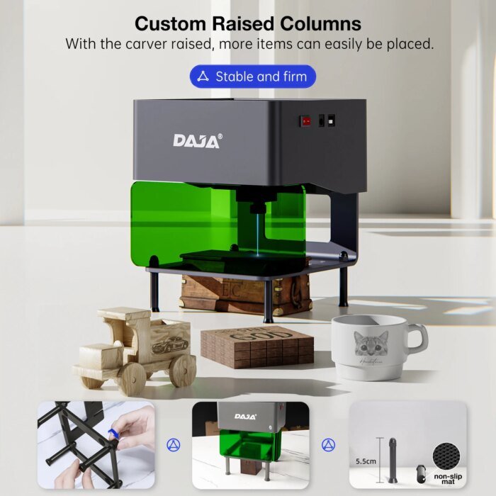 Daja Dj6 Mini Portable Laser Engraver Diy Bluetooth Machine Painted Dog Tag Paper Leather Wooden Plastic Logo Cnc Machine - Image 5