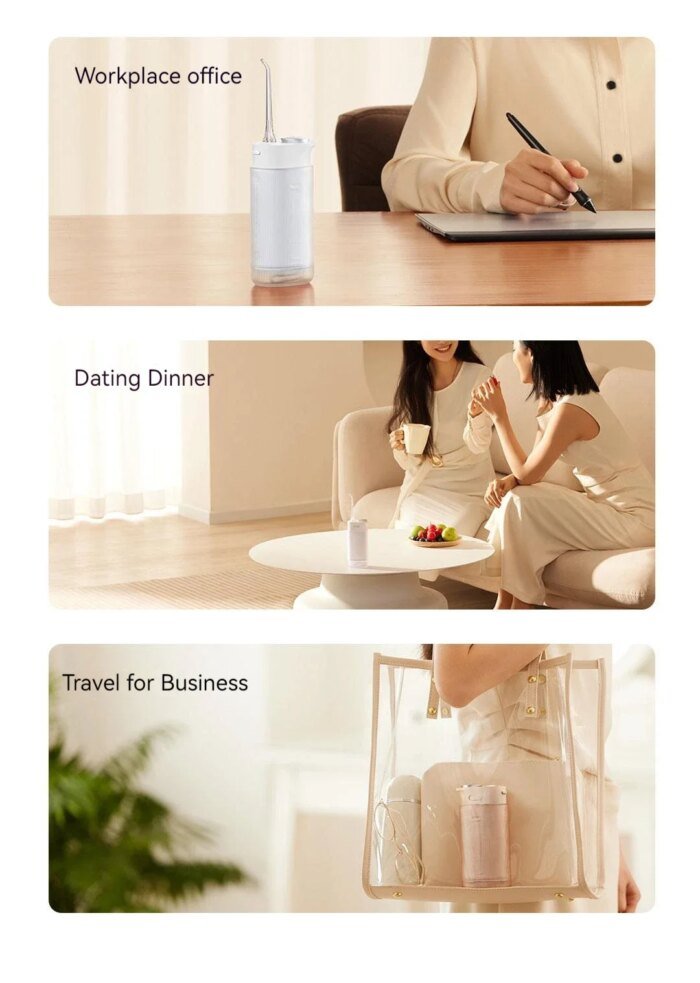 2024 New Xiaomi Mijia Electric Oral Irrigator F400 Portable Water Flosser 200Ml 4-Mode Tooth Pick Whitening Cleaner Waterpulse - Image 3