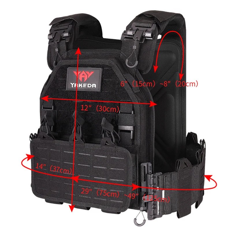Yakeda Tactical Vest Outdoor Hunting Plate Carrier Protective Adjustable Vest Airsoft Carrier Combat Equipment