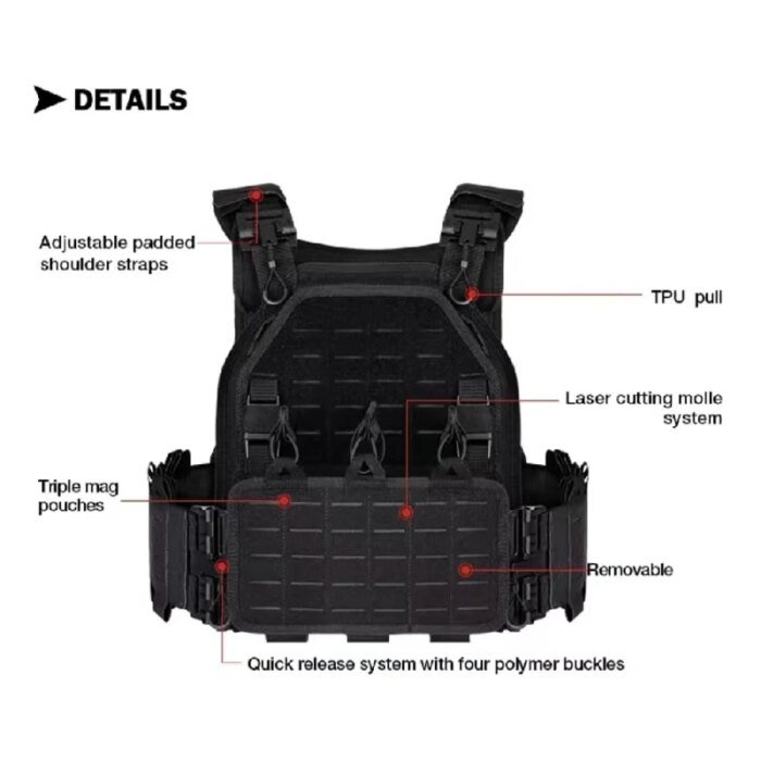 Yakeda Tactical Vest Outdoor Hunting Plate Carrier Protective Adjustable Vest Airsoft Carrier Combat Equipment - Image 5