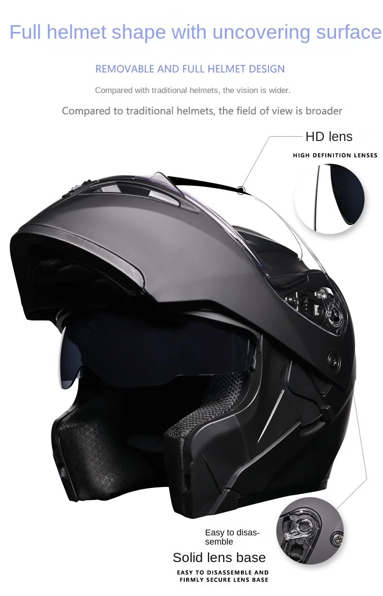 Motorcycle Helmets Double Visors Modular Flip Up Helmet Dot Approved Full Face Casque Moto Racing Motocross Helmet Dot
