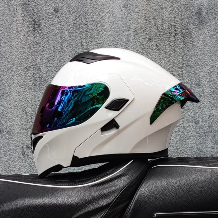 Motorcycle Helmets Double Visors Modular Flip Up Helmet Dot Approved Full Face Casque Moto Racing Motocross Helmet Dot - Image 5