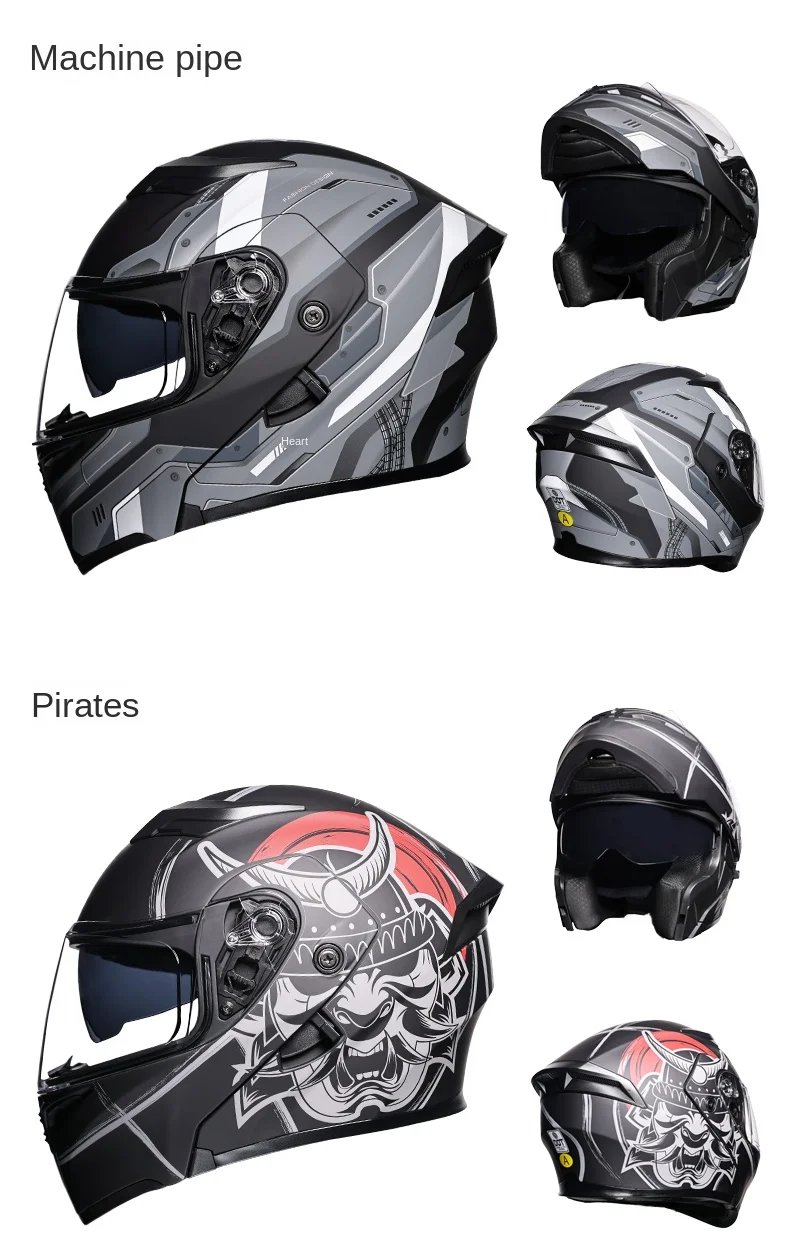 Motorcycle Helmets Double Visors Modular Flip Up Helmet Dot Approved Full Face Casque Moto Racing Motocross Helmet Dot