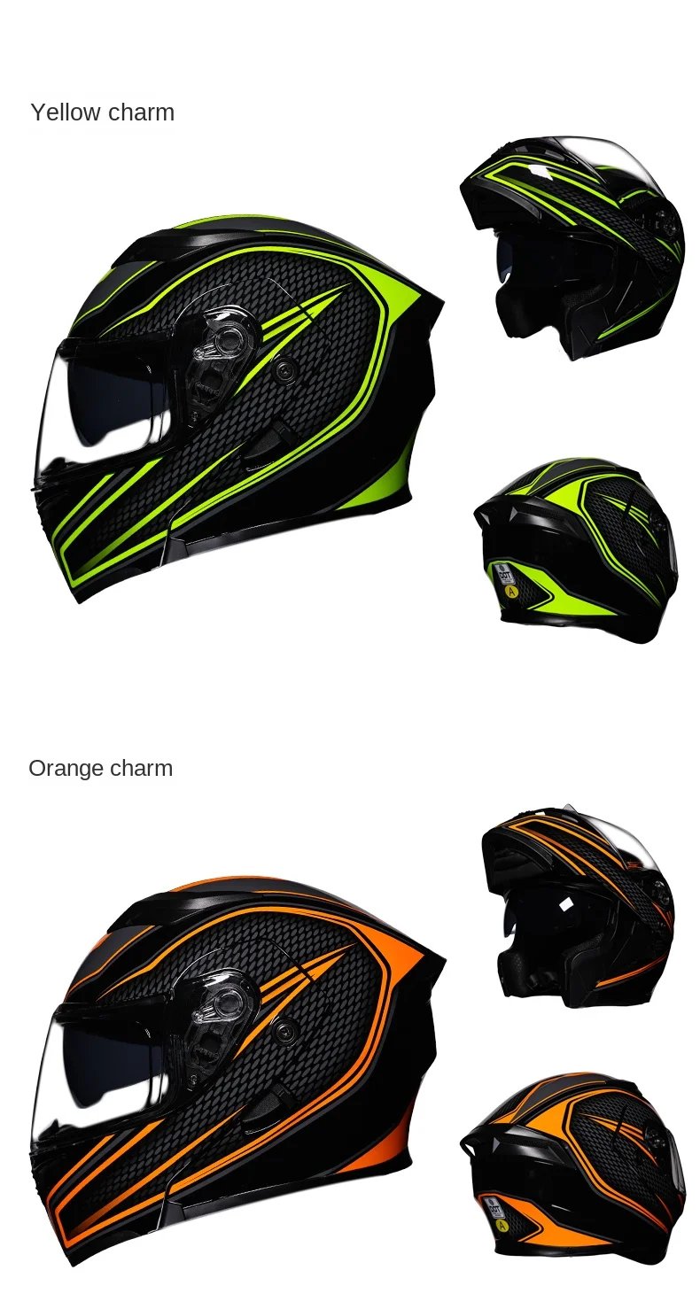 Motorcycle Helmets Double Visors Modular Flip Up Helmet Dot Approved Full Face Casque Moto Racing Motocross Helmet Dot