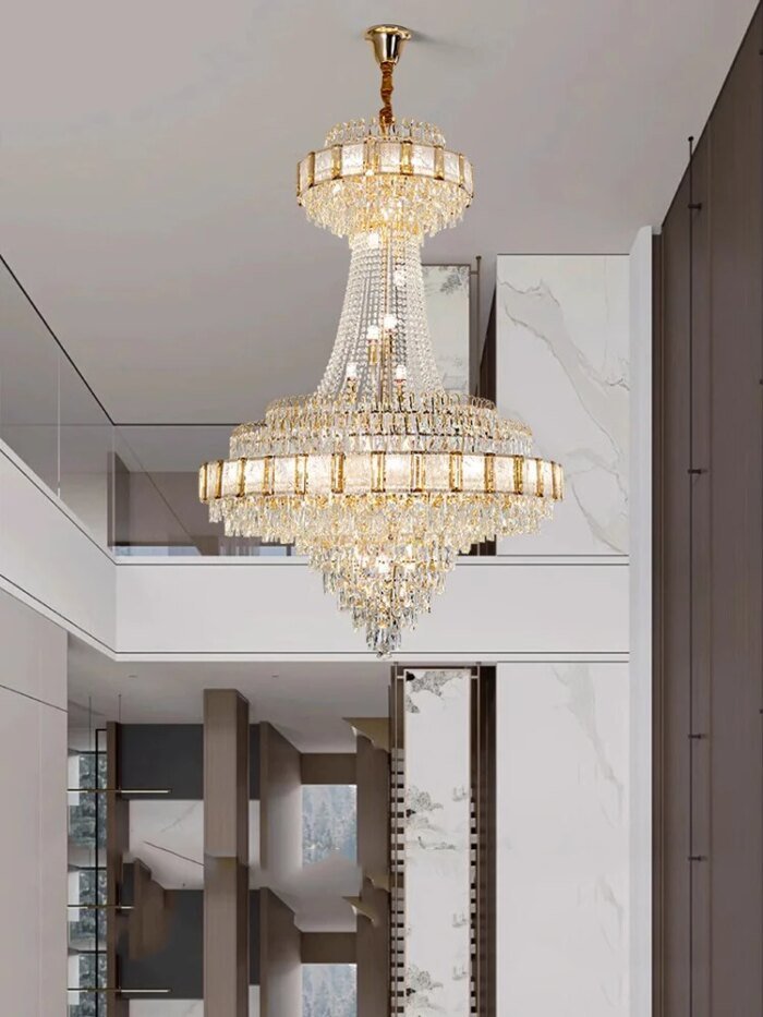 Chandelier Crystal Luxury Large Gold Nordic Home Decoration Led High-End Hanging Lamp Cristal Lustres For Staircase Villa Duplex - Image 5