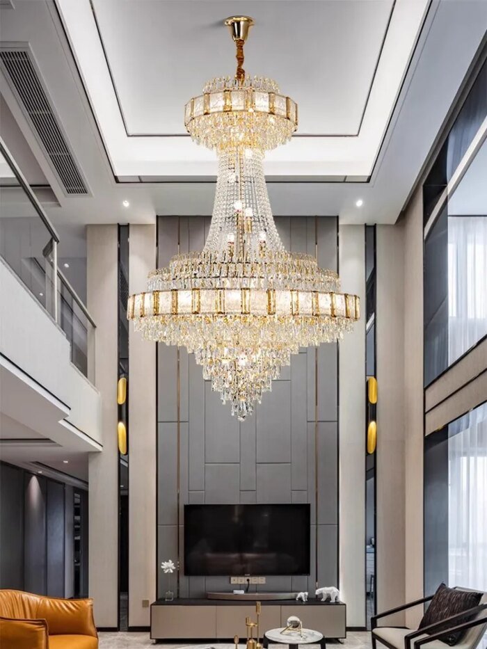 Chandelier Crystal Luxury Large Gold Nordic Home Decoration Led High-End Hanging Lamp Cristal Lustres For Staircase Villa Duplex - Image 4