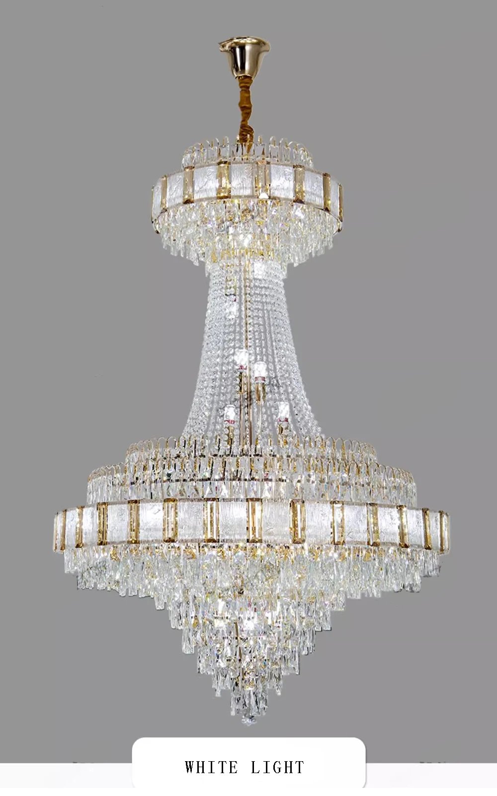 Chandelier Crystal Luxury Large Gold Nordic Home Decoration Led High-end Hanging Lamp Cristal Lustres for Staircase Villa Duplex