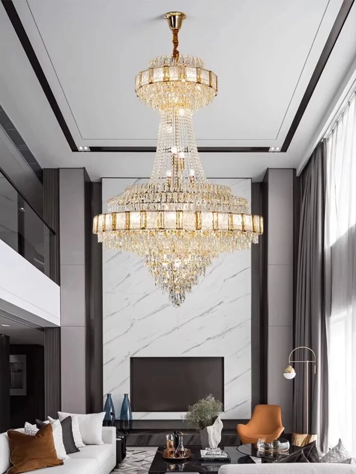 Chandelier Crystal Luxury Large Gold Nordic Home Decoration Led High-End Hanging Lamp Cristal Lustres For Staircase Villa Duplex - Image 3