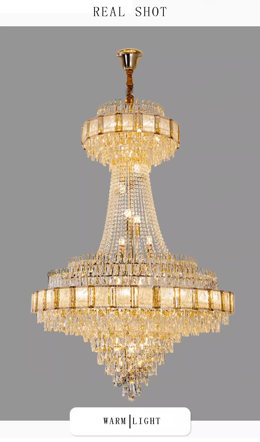 Chandelier Crystal Luxury Large Gold Nordic Home Decoration Led High-end Hanging Lamp Cristal Lustres for Staircase Villa Duplex