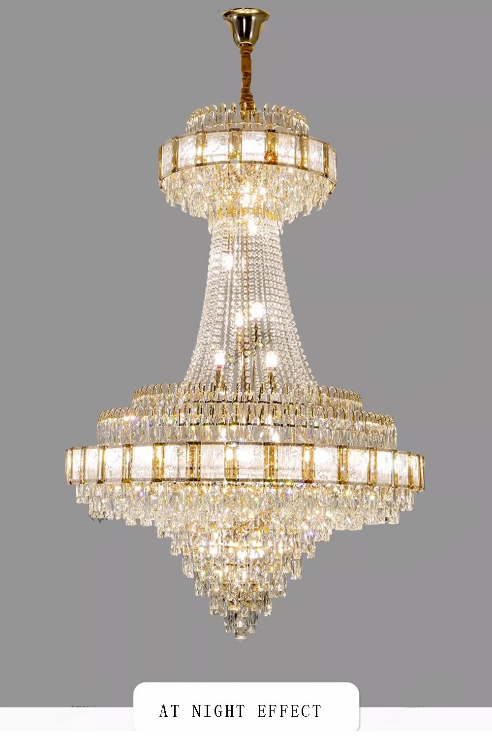 Chandelier Crystal Luxury Large Gold Nordic Home Decoration Led High-end Hanging Lamp Cristal Lustres for Staircase Villa Duplex
