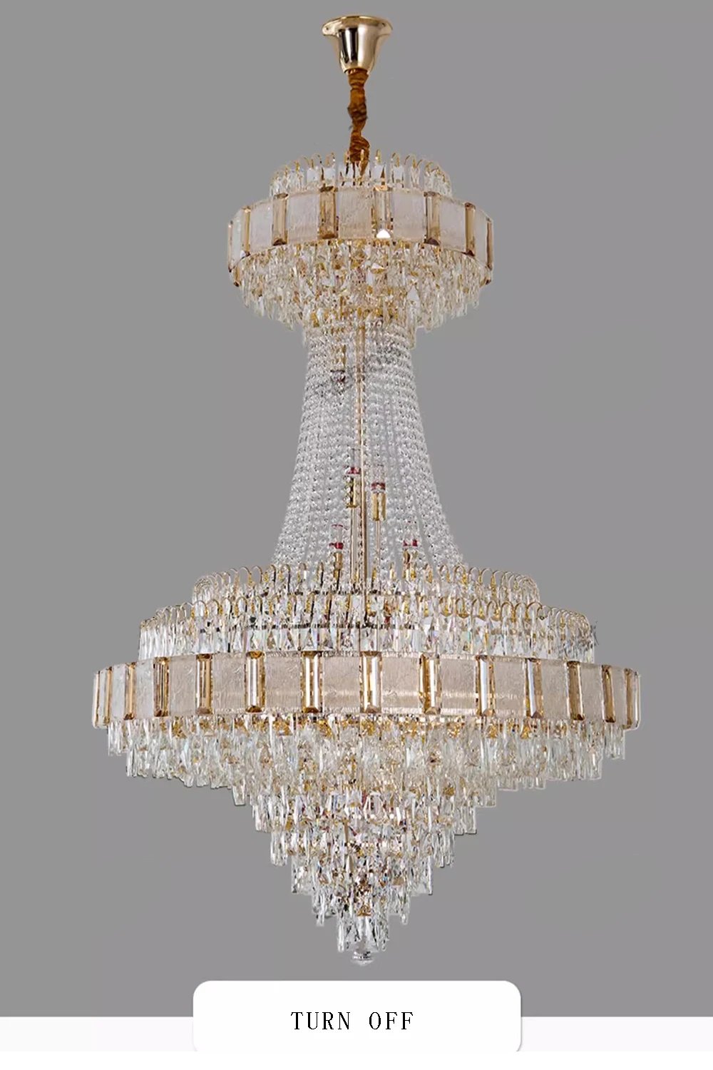 Chandelier Crystal Luxury Large Gold Nordic Home Decoration Led High-end Hanging Lamp Cristal Lustres for Staircase Villa Duplex
