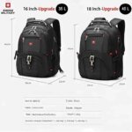 SWISS 17" Laptop Backpack Waterproof USB Charge Port Swiss-style Multifunctional Rucksack Schoolbag Mochila Hiking Travel bag - Image 6