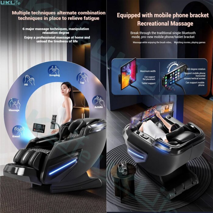 2025 Upgrade 6D Jade Rollers Massage Chair W/ Sl-Track &Amp; Ai Voice Control | Zero Gravity Full Body Airbag + Heating System - Image 5