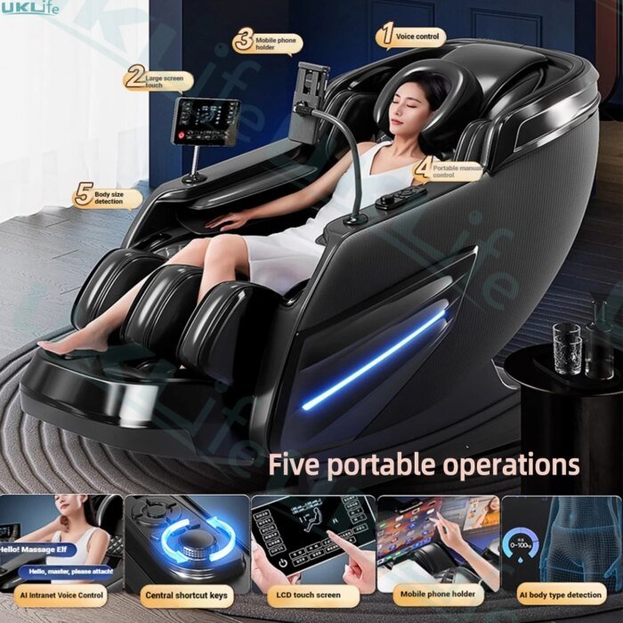2025 Upgrade 6D Jade Rollers Massage Chair W/ Sl-Track &Amp; Ai Voice Control | Zero Gravity Full Body Airbag + Heating System - Image 4