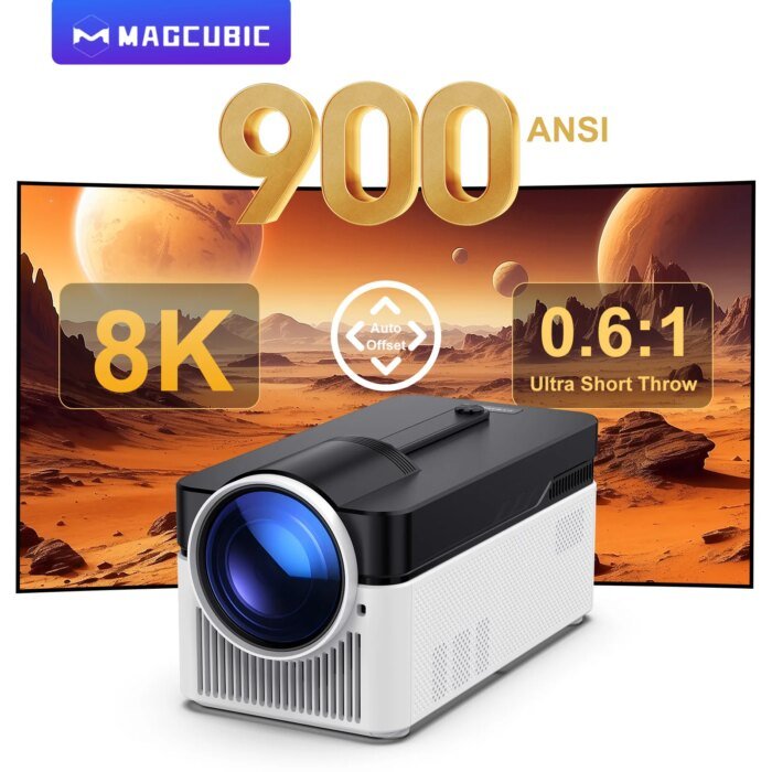 Magcubic Ultra Short Throw Hy450 Projector With Auto Offset 8K 4K 1080P 900Ansi Bt5.4 Electronic Focus Wifi6 Allwinnerh716 Voice - Image 1