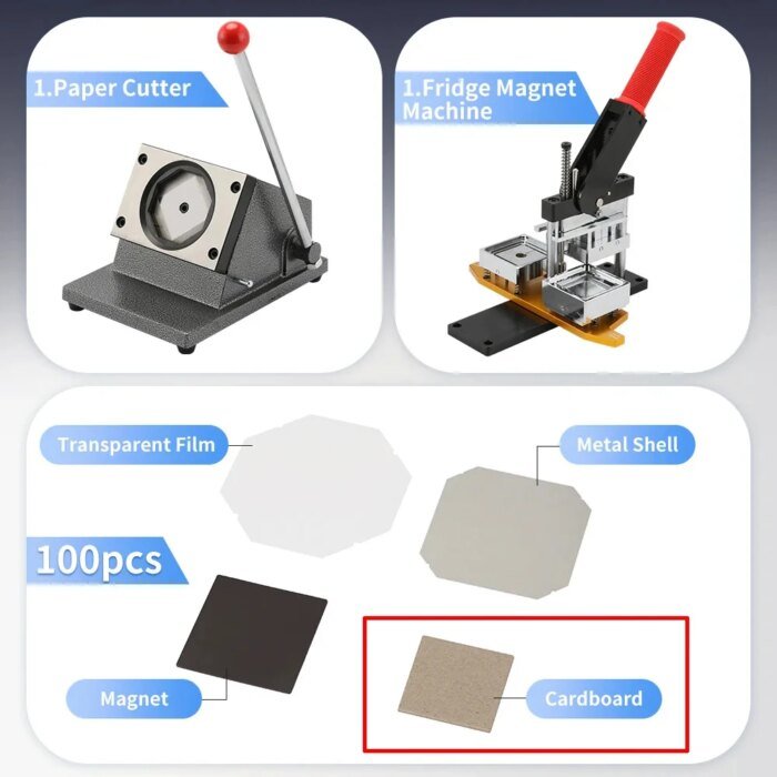50*50Mm 2.5*2.5&Quot; Square Refrigerator Badge Making Machine Fridge Magnet Maker Machine Diy Paper Cutter Photo Magnetic Materials - Image 4