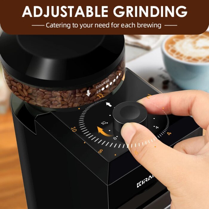 Automatic Burr Mill Coffee Grinder Electric Coffee Bean Grinding With 28 Adjustable Gears For Espresso French Press Drip Coffee - Image 3