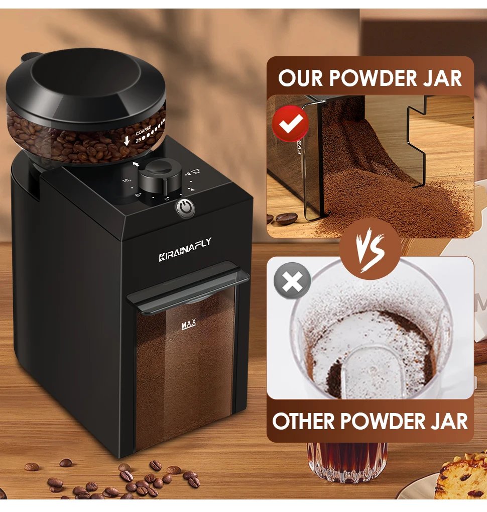 Automatic Burr Mill Coffee Grinder Electric Coffee Bean Grinding With 28 Adjustable Gears For Espresso French Press Drip Coffee Automatic Burr Mill Coffee Grinder Electric Coffee Bean Grinding With 28 Adjustable Gears For Espresso French Press Drip Coffee