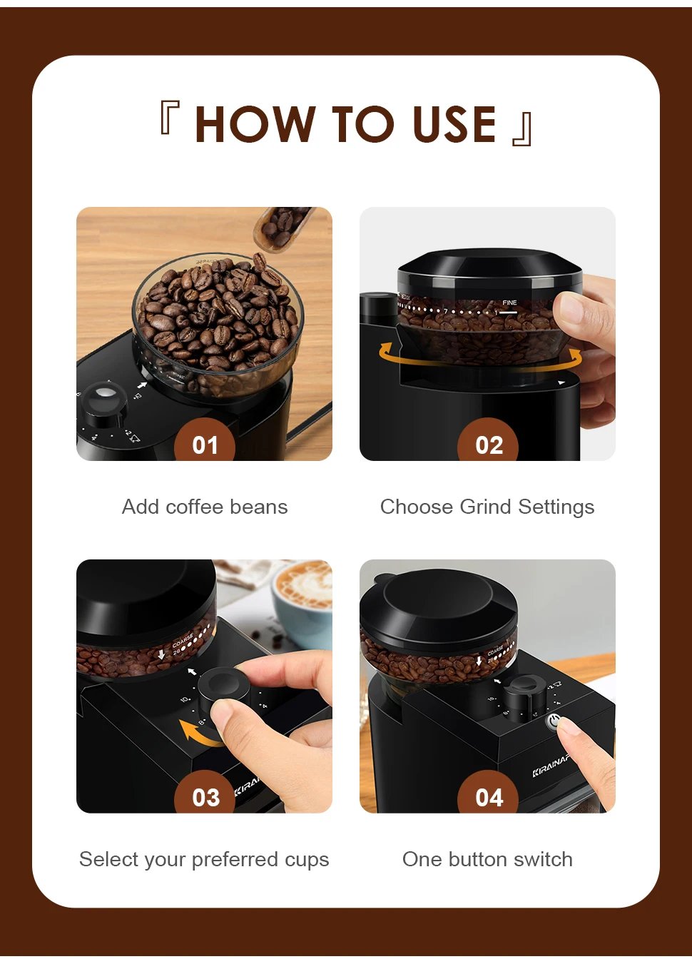Automatic Burr Mill Coffee Grinder Electric Coffee Bean Grinding With 28 Adjustable Gears For Espresso French Press Drip Coffee Automatic Burr Mill Coffee Grinder Electric Coffee Bean Grinding With 28 Adjustable Gears For Espresso French Press Drip Coffee
