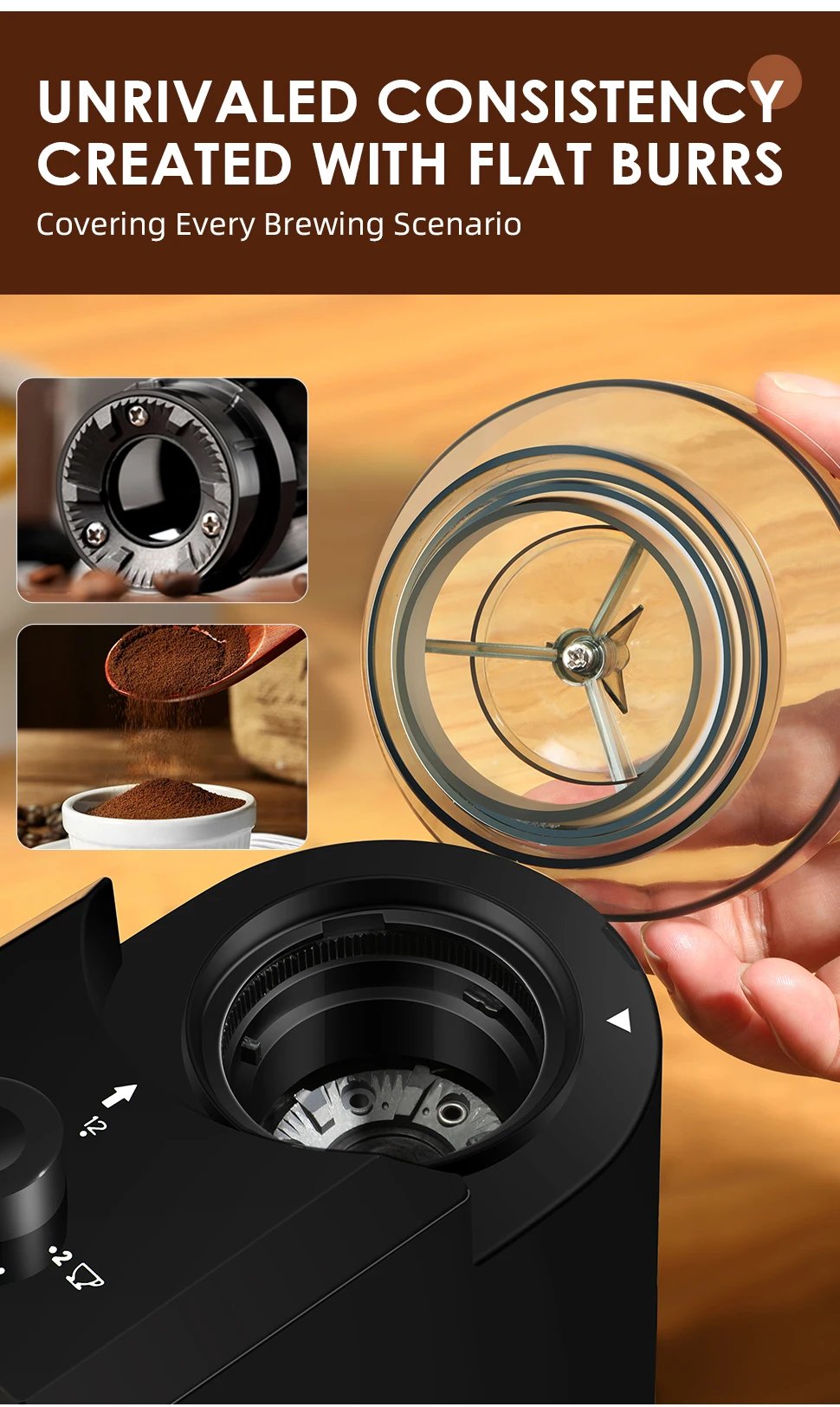 Automatic Burr Mill Coffee Grinder Electric Coffee Bean Grinding With 28 Adjustable Gears For Espresso French Press Drip Coffee Automatic Burr Mill Coffee Grinder Electric Coffee Bean Grinding With 28 Adjustable Gears For Espresso French Press Drip Coffee