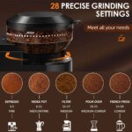 Automatic Burr Mill Coffee Grinder Electric Coffee Bean Grinding With 28 Adjustable Gears for Espresso French Press Drip Coffee - Image 2