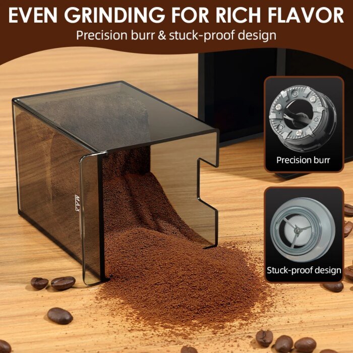 Automatic Burr Mill Coffee Grinder Electric Coffee Bean Grinding With 28 Adjustable Gears For Espresso French Press Drip Coffee - Image 4