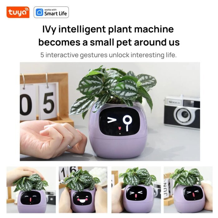 Tuya Ivy Smart Planter,Endless Fun Over 49 Rich Expressions,7 Smart Sensors,Ai Chips Make Raising Plants Easy And Fun - Image 2