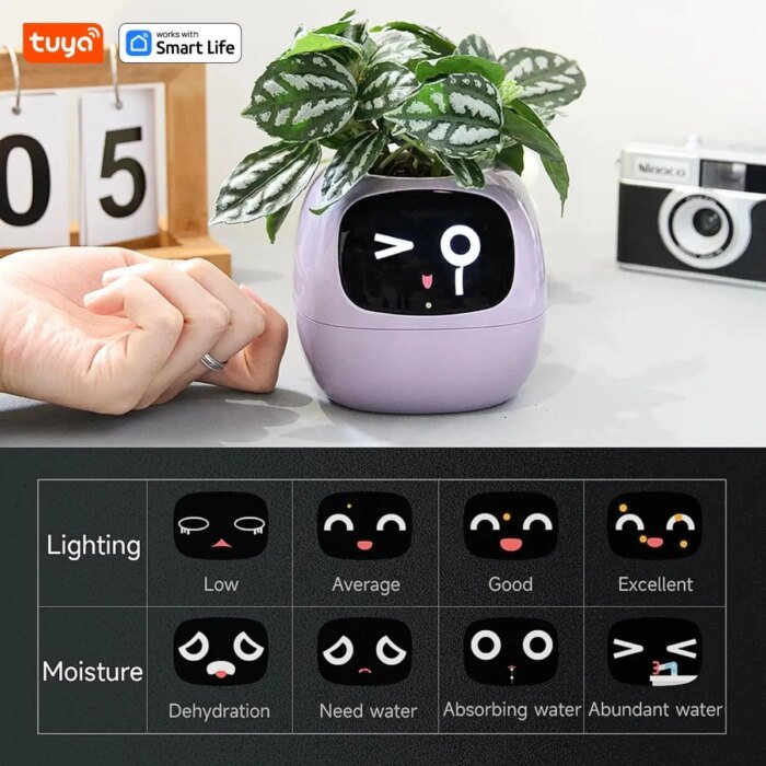 Tuya Ivy Smart Planter,Endless Fun Over 49 Rich Expressions,7 Smart Sensors,Ai Chips Make Raising Plants Easy And Fun - Image 4