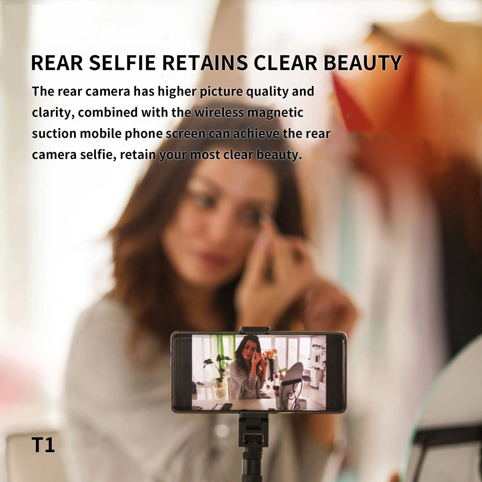 Magnetic Cell Phone Vlog Self Timer Monitor Screen Using Rear Camera Monitor For Live Streaming Creating Content Self-Timer Magnetic Cell Phone Vlog Self Timer Monitor Screen Using Rear Camera Monitor For Live Streaming Creating Content Self-Timer