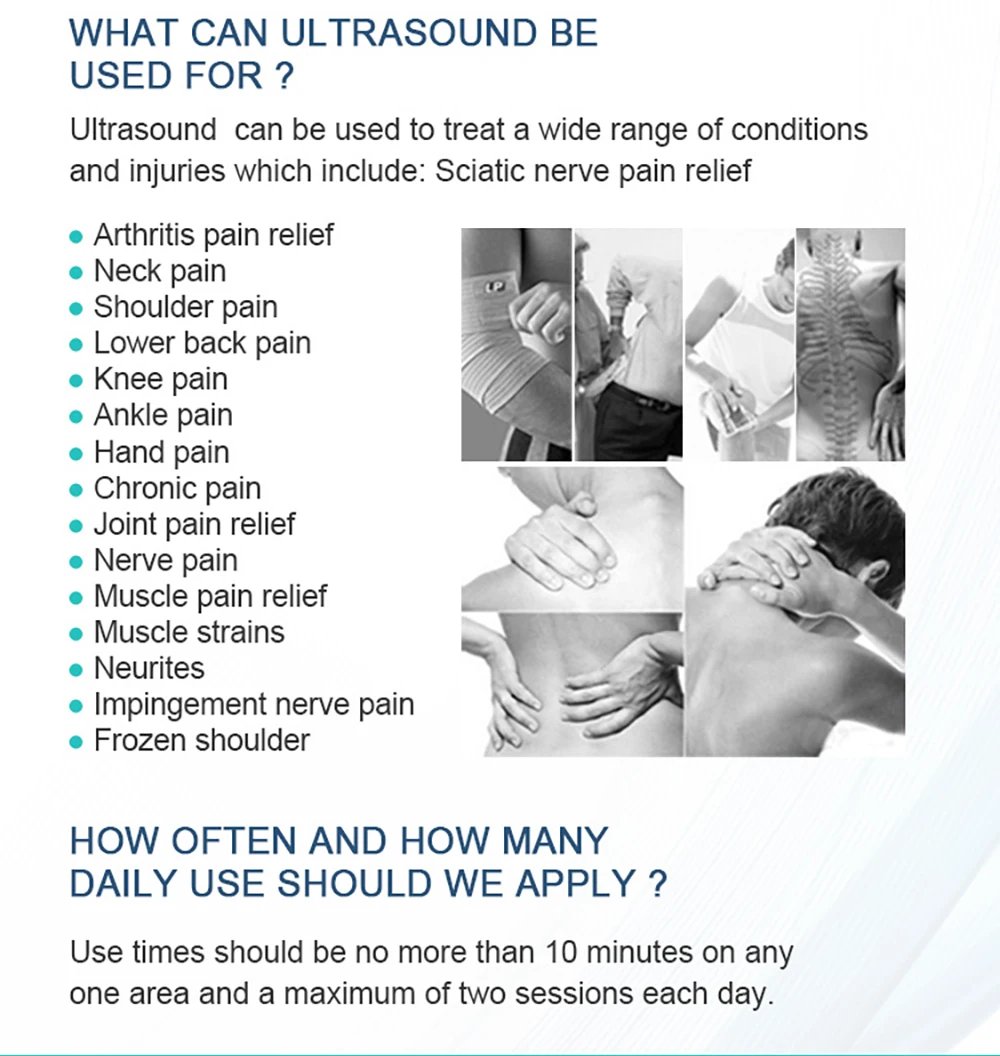 Ultrasound Physiotherapy Massage Device 1Mhz Intensity For Muscle &Amp; Joints Pain Relief No-Drug Ultrasonic Instrument Machine