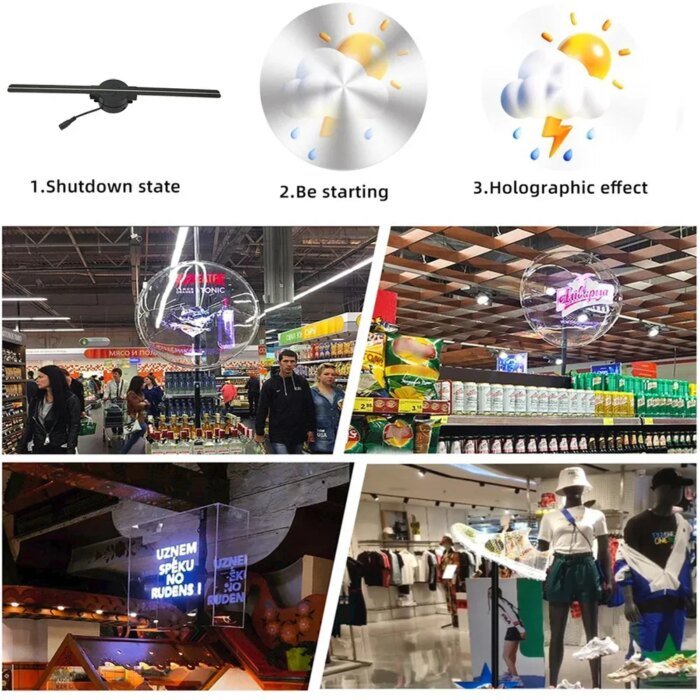 3D Hologram Fan 42Cm Wifi 3D Holographic Projector Advertising Display Light Hd Holographic Projector For Stores Bars Party Xmas - Image 3