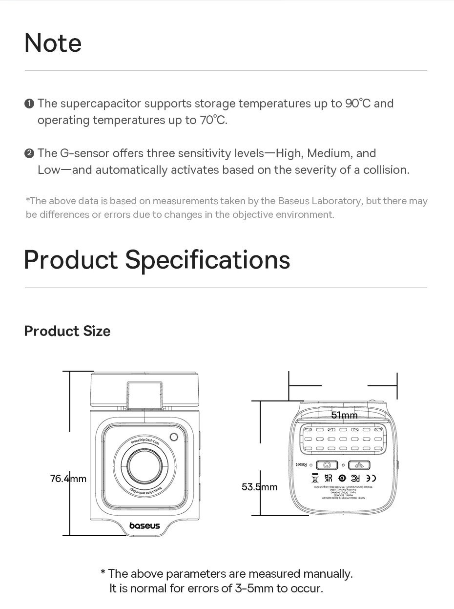 Baseus 3K Dash Cam Vd1 Front And Rear Cam Hd Built-In Gps Galileo Supercapacitor Car Dvr Car Camera Recorder Support 24H Parking Baseus 3K Dash Cam Vd1 Front And Rear Cam Hd Built-In Gps Galileo Supercapacitor Car Dvr Car Camera Recorder Support 24H Parking