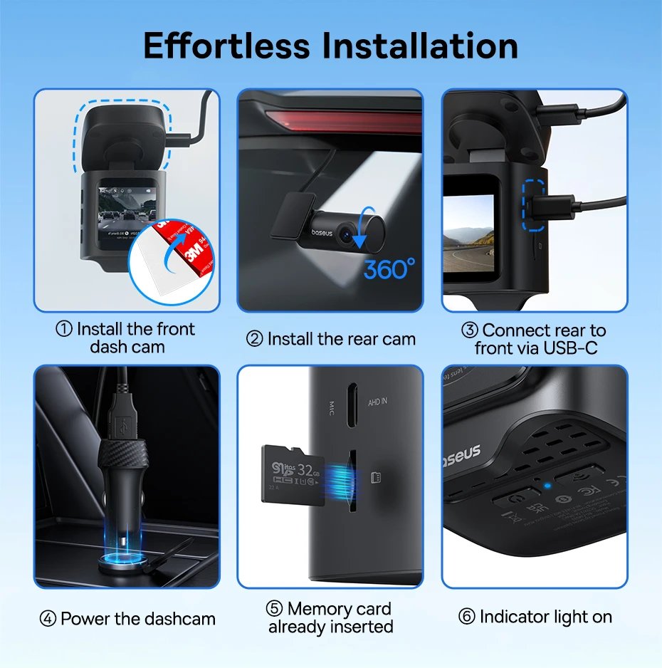 Baseus 3K Dash Cam Vd1 Front And Rear Cam Hd Built-In Gps Galileo Supercapacitor Car Dvr Car Camera Recorder Support 24H Parking Baseus 3K Dash Cam Vd1 Front And Rear Cam Hd Built-In Gps Galileo Supercapacitor Car Dvr Car Camera Recorder Support 24H Parking