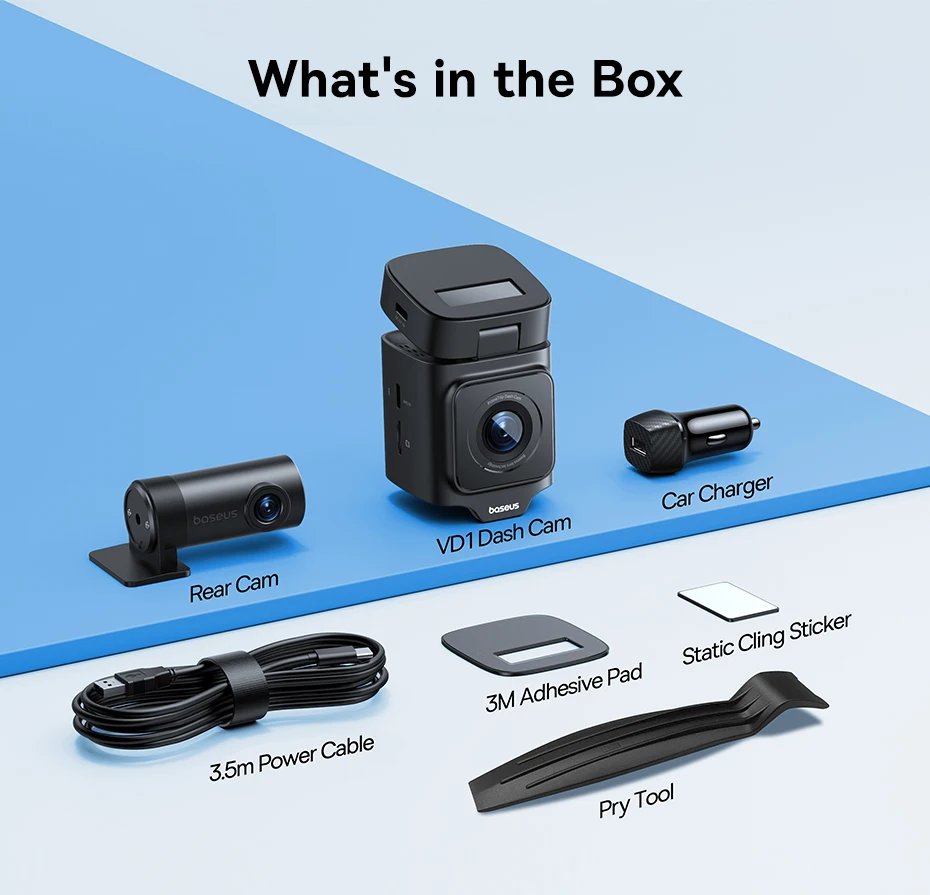 Baseus 3K Dash Cam Vd1 Front And Rear Cam Hd Built-In Gps Galileo Supercapacitor Car Dvr Car Camera Recorder Support 24H Parking Baseus 3K Dash Cam Vd1 Front And Rear Cam Hd Built-In Gps Galileo Supercapacitor Car Dvr Car Camera Recorder Support 24H Parking