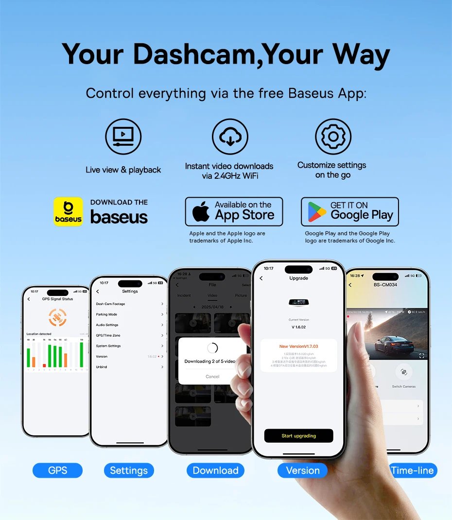 Baseus 3K Dash Cam Vd1 Front And Rear Cam Hd Built-In Gps Galileo Supercapacitor Car Dvr Car Camera Recorder Support 24H Parking Baseus 3K Dash Cam Vd1 Front And Rear Cam Hd Built-In Gps Galileo Supercapacitor Car Dvr Car Camera Recorder Support 24H Parking