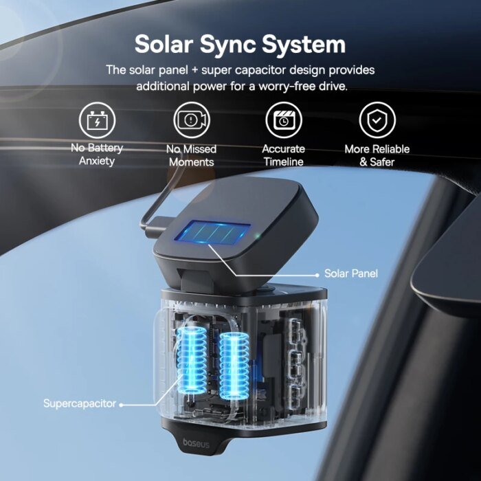 Baseus 3K Dash Cam Vd1 Front And Rear Cam Hd Built-In Gps Galileo Supercapacitor Car Dvr Car Camera Recorder Support 24H Parking - Image 5