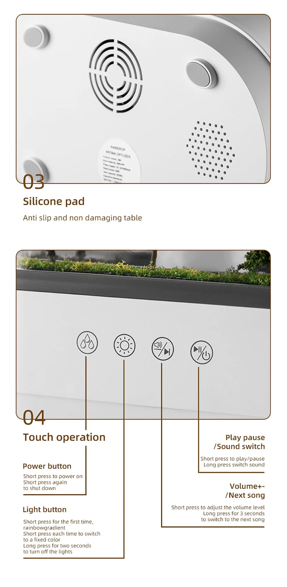Aroma Humidifier Raindrop Air Humidifier Colorful Light White Noise Essemtial Oil Diffuser Home Ultrasonic Fragrance Diffuser Aroma Humidifier Raindrop Air Humidifier Colorful Light White Noise Essemtial Oil Diffuser Home Ultrasonic Fragrance Diffuser