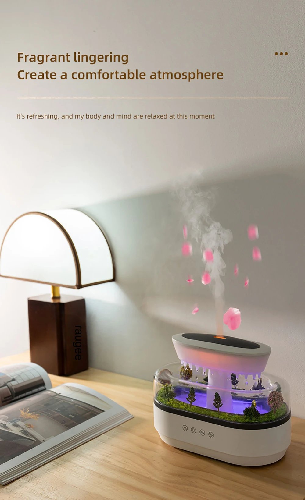 Aroma Humidifier Raindrop Air Humidifier Colorful Light White Noise Essemtial Oil Diffuser Home Ultrasonic Fragrance Diffuser Aroma Humidifier Raindrop Air Humidifier Colorful Light White Noise Essemtial Oil Diffuser Home Ultrasonic Fragrance Diffuser