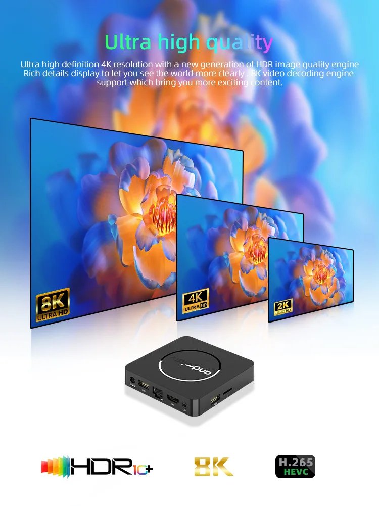 Q10 Android14 8K Hdr10+ Smart Tv Box Allwinner H313 128G Dual Wifi Bt5.0 Set Top Box Media Player With Google Voice Assistant 3 39980 52W399