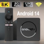 Q10 Android14 8K HDR10+ Smart TV Box Allwinner H313 128G Dual Wifi BT5.0 Set Top Box Media Player with Google Voice Assistant