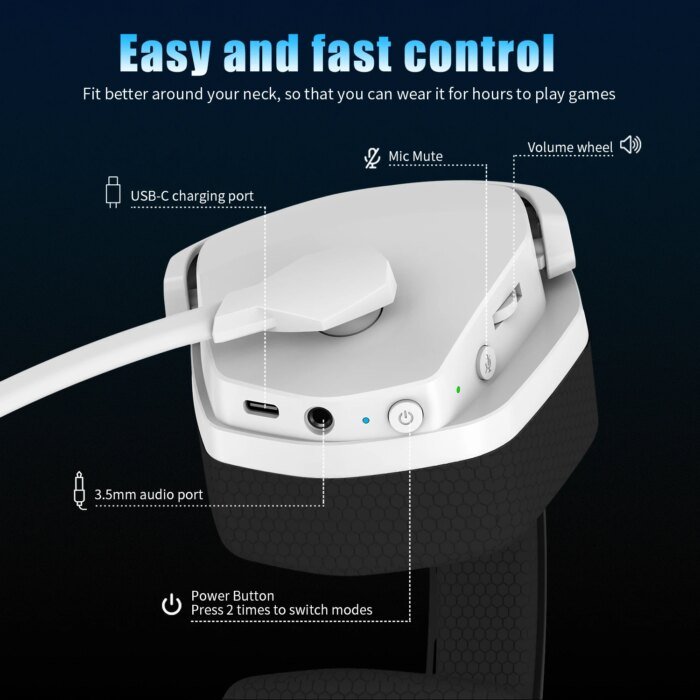 Nubwo G06 Dual Wireless Gaming Headset With Microphone For Ps5, Ps4, Pc, Mobile, Switch, 2.4Ghz Bluetooth 5.3 Gaming Headphones - Image 4