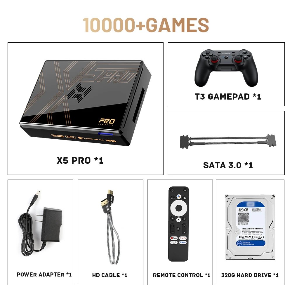 Kinhank Super Console X5 Pro Retro Video Game Console Rk3588 8Gddr4 With 4T Hdd 16000+ Games Plug And Play For Ps2/Ps1/Ss/Dc/N64 Kinhank Super Console X5 Pro Retro Video Game Console Rk3588 8Gddr4 With 4T Hdd 16000+ Games Plug And Play For Ps2/Ps1/Ss/Dc/N64