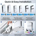 for PS5/PS5 Slim/PS5 Pro Stand with Headphone Hook Cooling Stand & Controller Charging Station for PS5 With 3 Levels Cooling Fan - Image 6