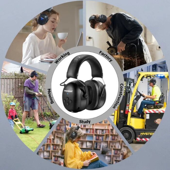 Zohan Electronic Headphone 5.0 Bluetooth Earmuffs Hearing Protection Headphones For Music Safety Noise Reduction Charging - Image 6